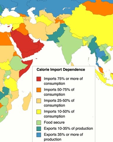 Food Import Dependence and Societal Fragility in the Arab States of Persian Gulf