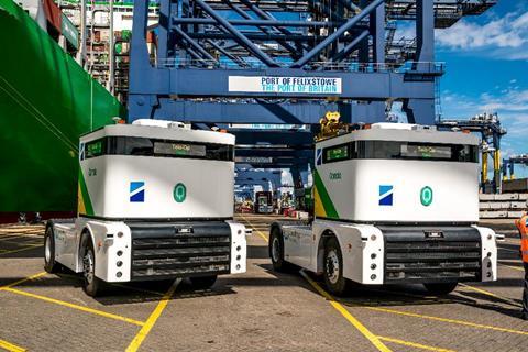 Felixstowe,  the first port in Europe with Autonomous Terminal Tractor Units (ATs) in container terminal operations