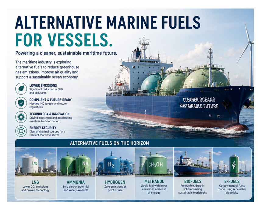 Alternative Marine Fuels: Ammonia, Methanol, LNG, Hydrogen, and Biofuels for Vessels