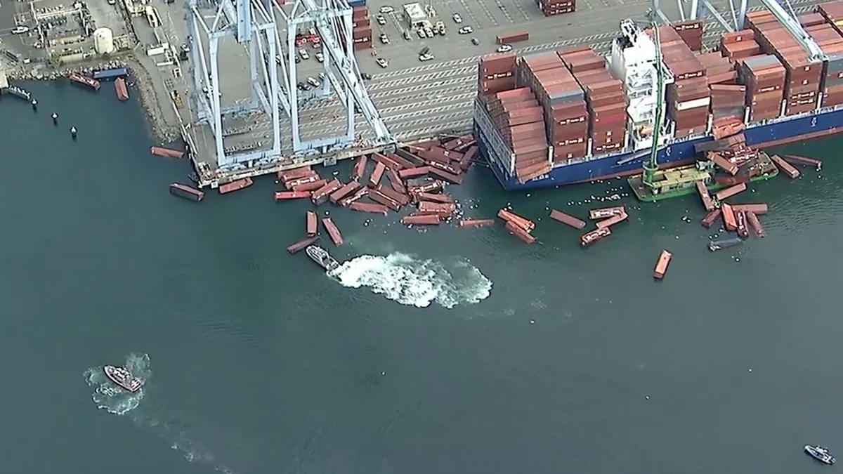 Port of Long Beach Cargo Spill: 75 Containers Fall From Vessel Mississippi at Pier G