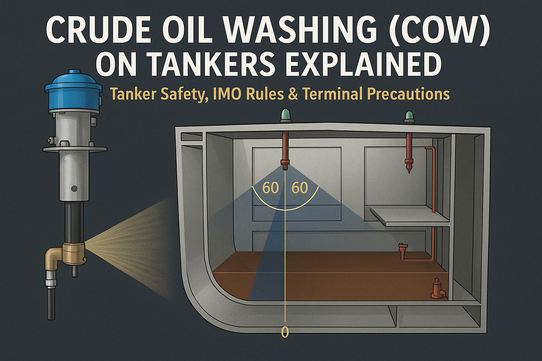 Crude Oil Washing (COW) on Tankers Explained :  Tanker Safety, IMO Rules & Terminal Precautions