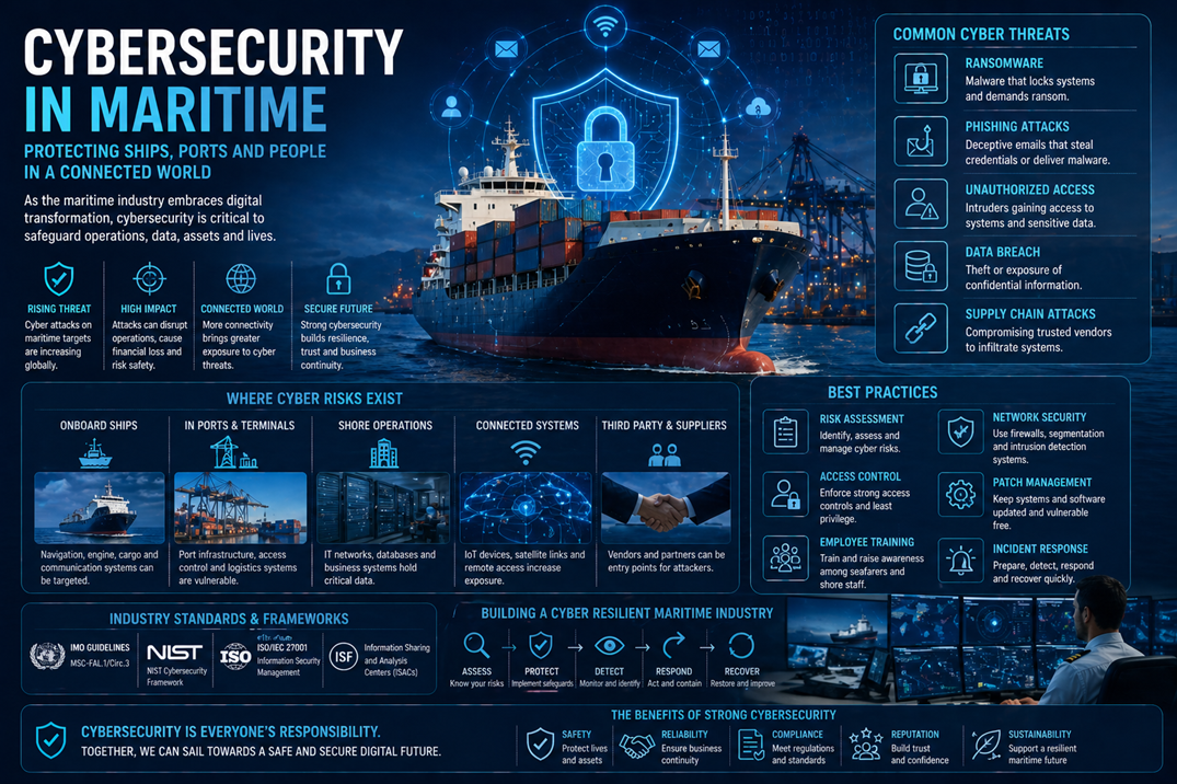 Cybersecurity in Maritime: Risks, GNSS Spoofing, Ship Hacking, and Port Security