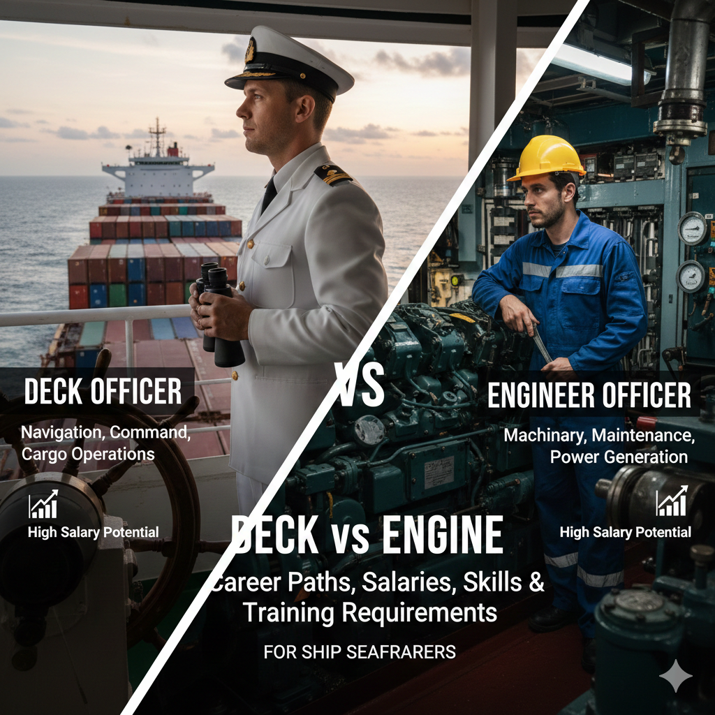 Deck vs Engine: Career Paths, Salaries, Skills & Training Requirements for Ship Seafarers