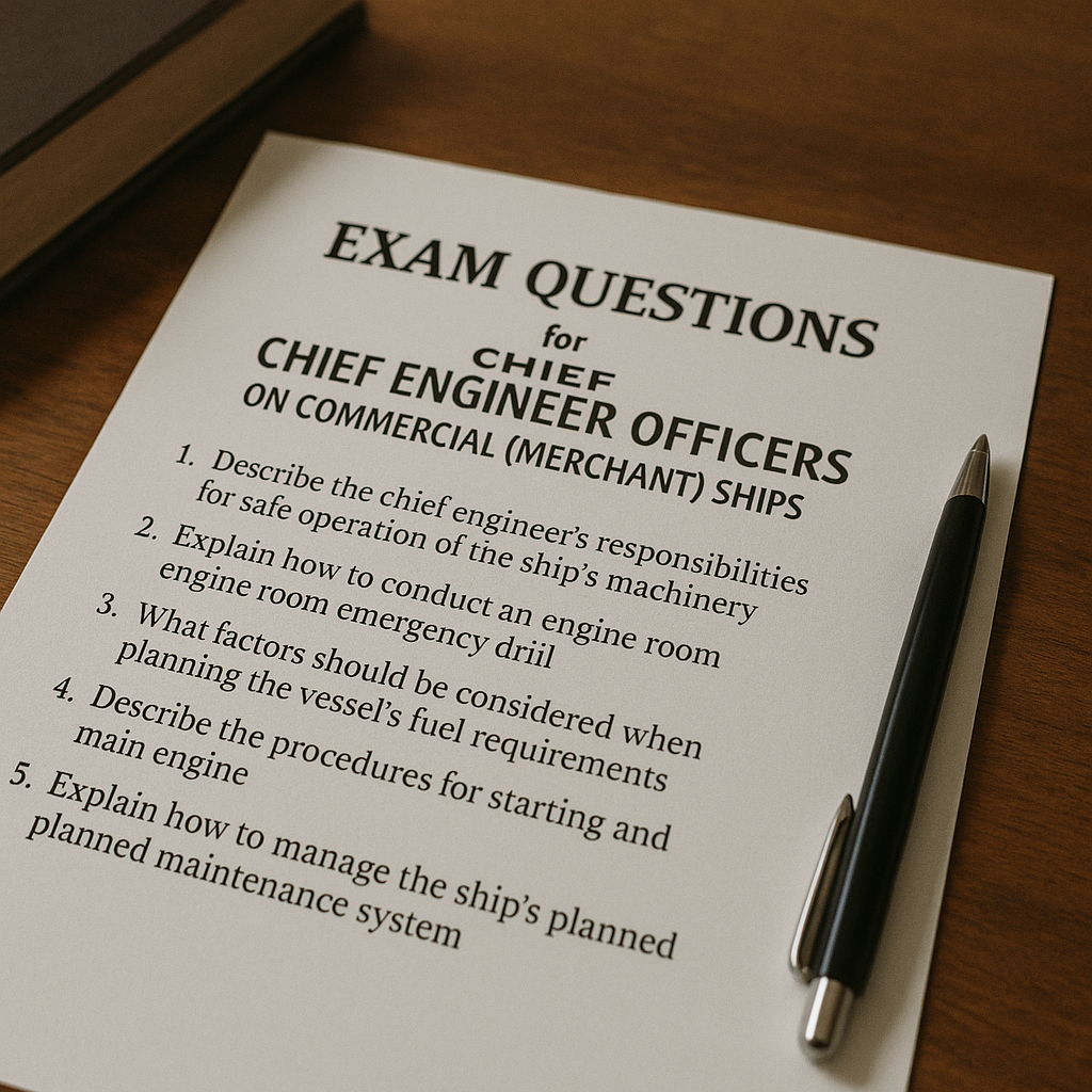 Top 40 Exam Questions for Chief Engineer Officers on Commercial (Merchant) Ships