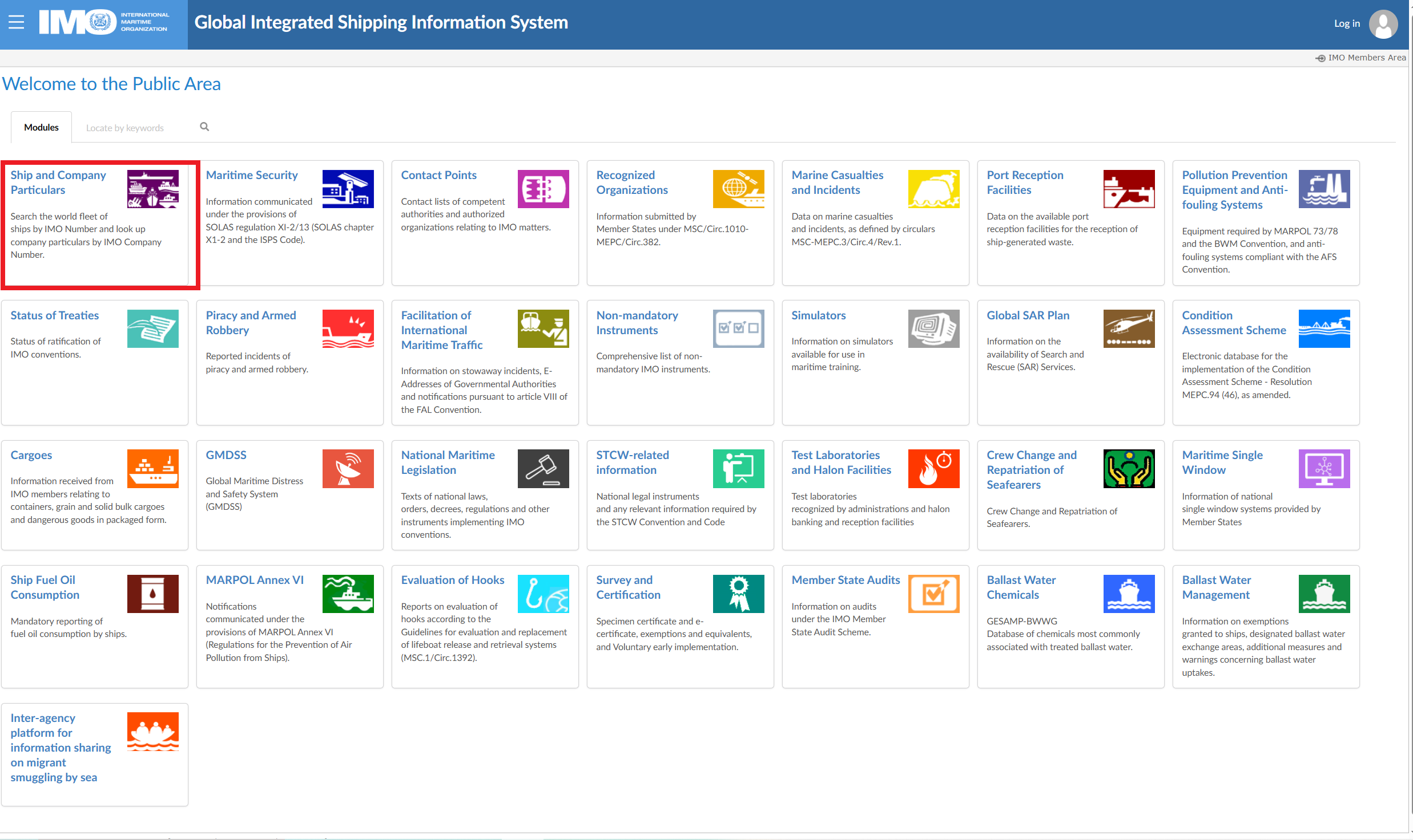 Ship and Company Particulars in IMO GISIS