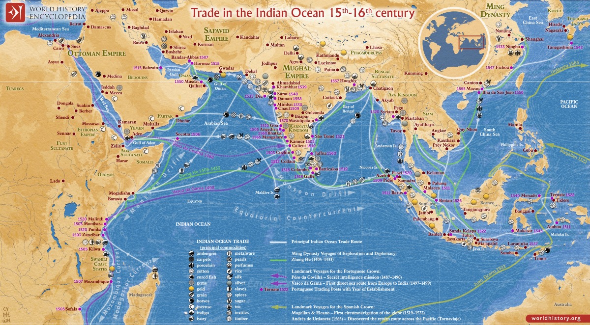 The Indian Ocean Trade in 15th-16th Centuries: The Ancient Network With Persian Gulf
