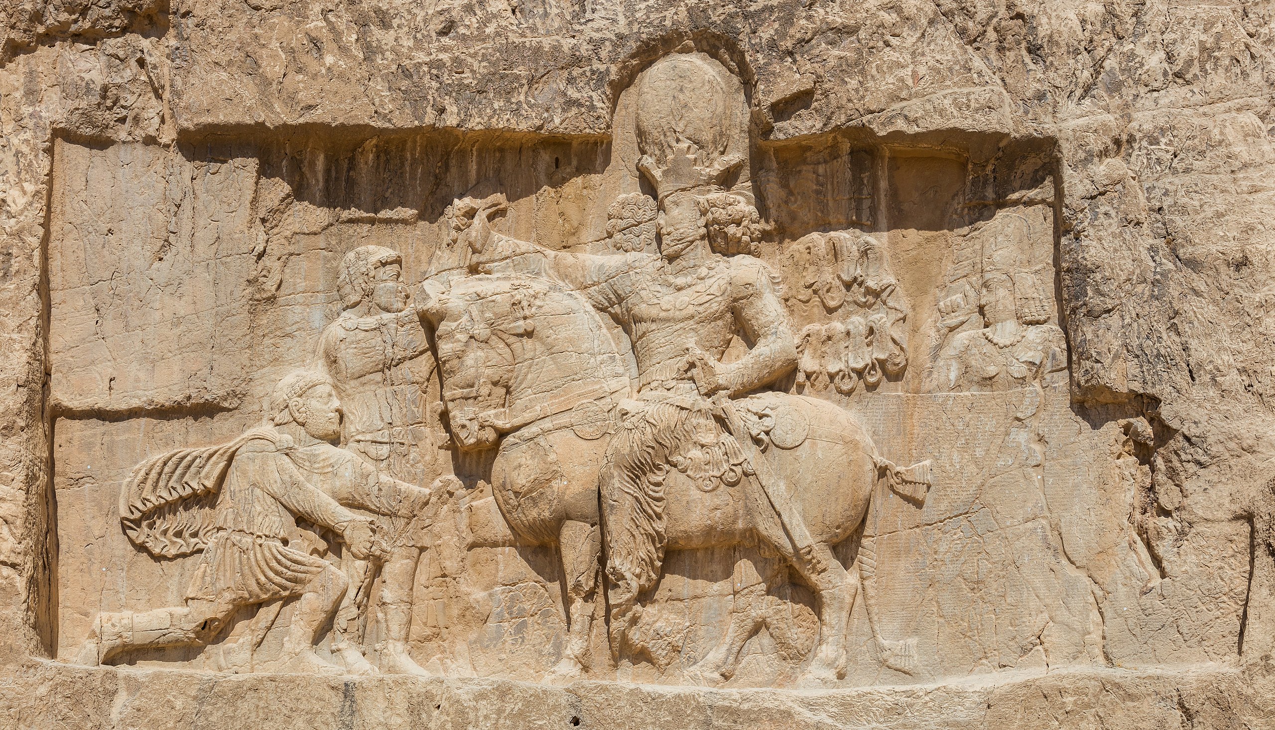 The Battle of Edessa (260 CE) between Roman and Sasanian Empires: Roman Empire Valerian’s Captured and Kneed in Front of Shapur I’ Sassani
