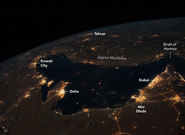 Bustling Persian Gulf at Night