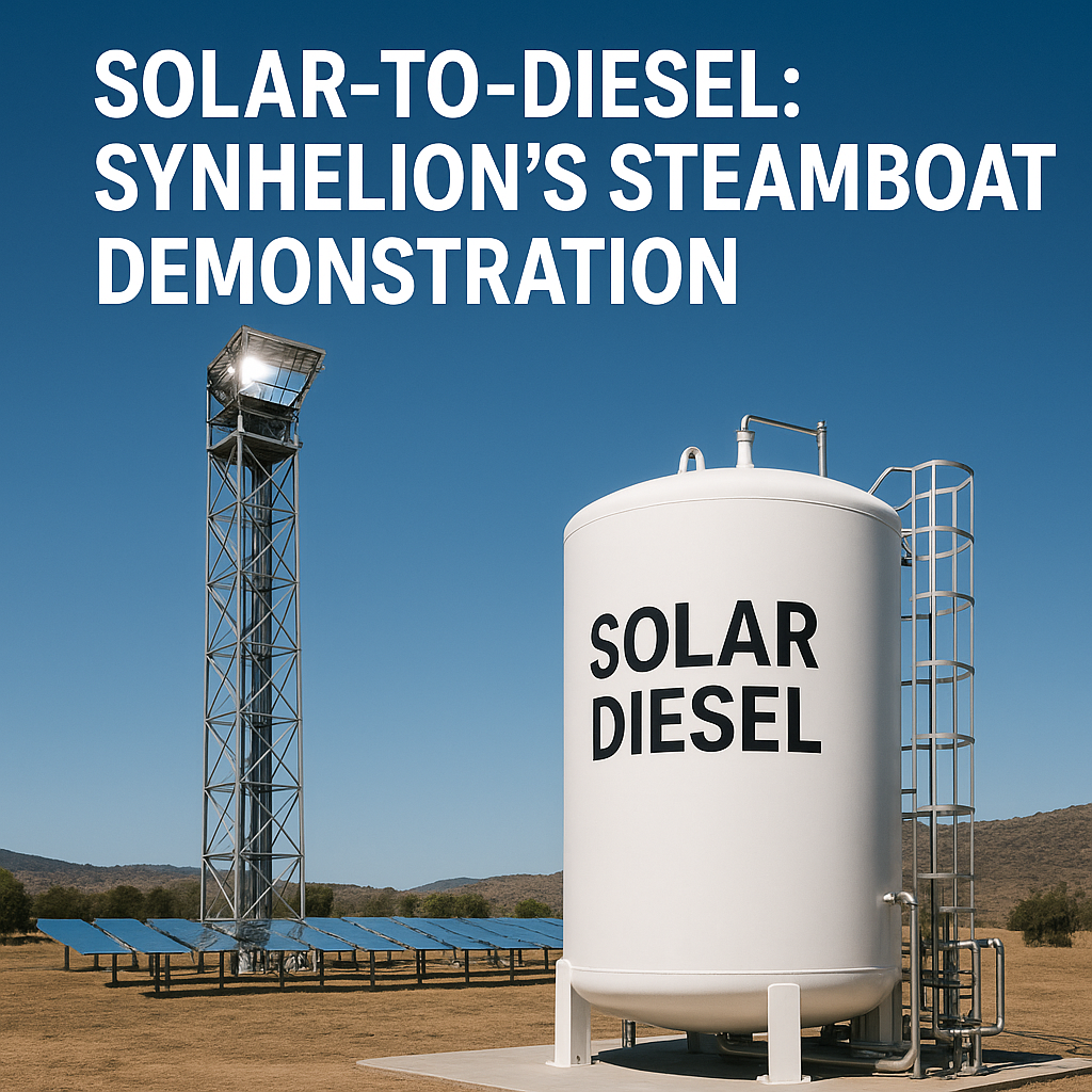 Solar-to-Diesel: Synhelion’s Steamboat Demonstration on Lake Lucerne
