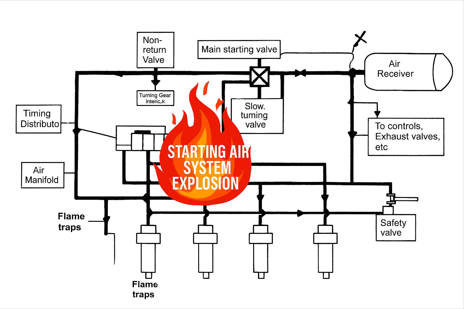 Starting Air System Explosions in Marine Diesel Engines: Causes, Risks & Prevention